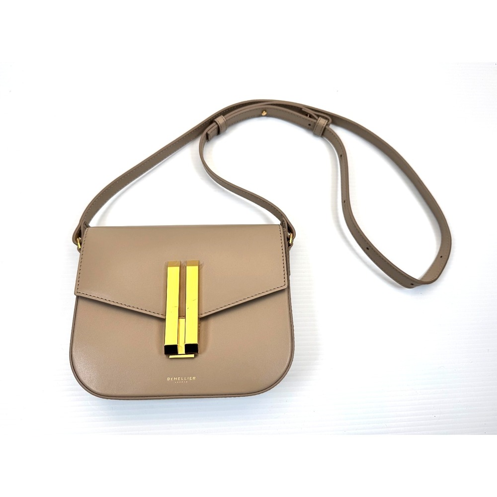 DeMellier The Small Vancouver Leather Crossbody Bag NWOT $535 Double-Bar Beige